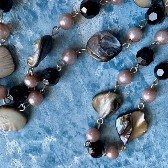 Abalone Double String Necklace - Picture 1 of 7